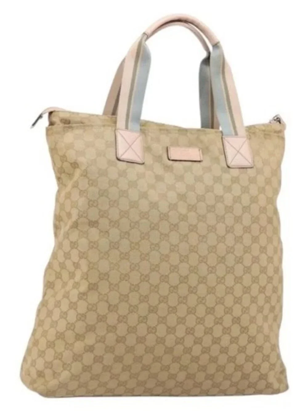 GUCCI GG Canvas Sherry Line Tote Bag Beige 131233 Auth ka4996A